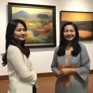 The Malayan artist showcased her beautiful paintings at the gallery.