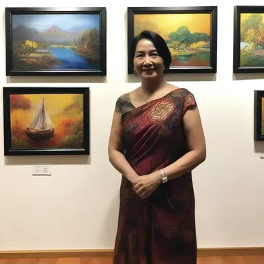 The Malayan artist showcased her beautiful paintings at the gallery.