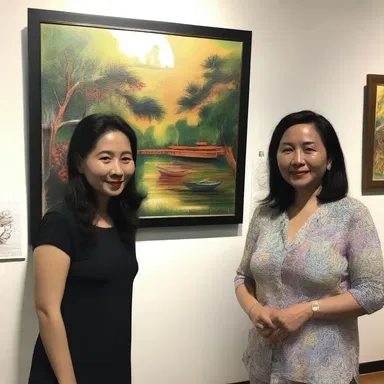 The Malayan artist showcased her beautiful paintings at the gallery.
