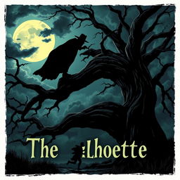 A chilling cover illustration for a short story titled 'The Silhouette'