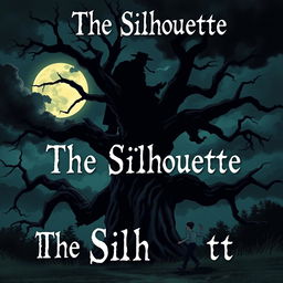 A chilling cover illustration for a short story titled 'The Silhouette'