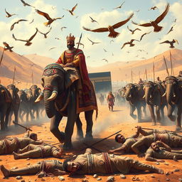 A historical scene depicting the legendary battle against the Kaaba