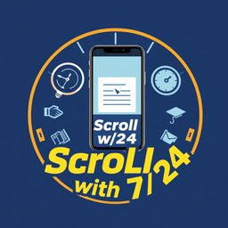 A circular, professional logo for a YouTube channel named 'Scroll with 7/24'