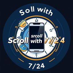 A circular, professional logo for a YouTube channel named 'Scroll with 7/24'
