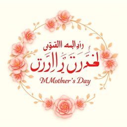 A beautifully designed Persian text image celebrating Mother's Day, featuring elegant calligraphy in warm colors