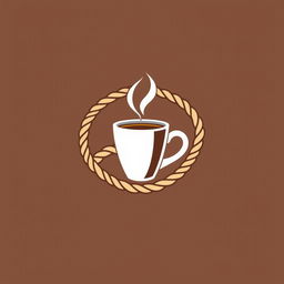 A creative logo design that combines elements of a rope and a coffee cup