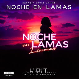 A vibrant and sultry album cover for a Trap Soul song titled "Noche en Llamas" by artist "xXFabiXx" and produced by "84 Syndicate"