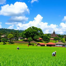 A beautiful landscape of Anuradhapura district, showcasing its lush greenery, ancient ruins, and vibrant local culture