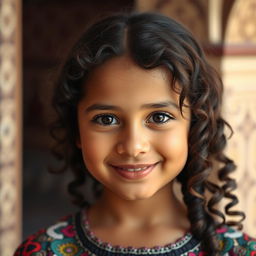 A portrait of a Yemeni girl with Turner syndrome, showcasing her unique beauty