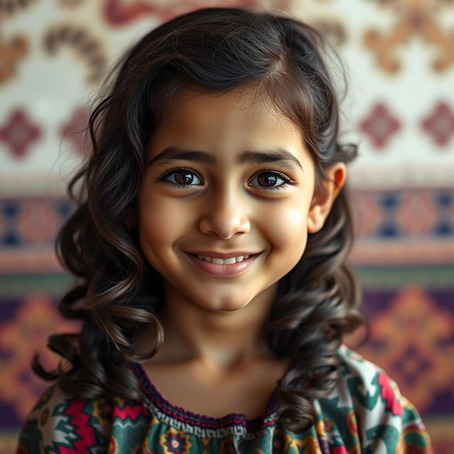 A portrait of a Yemeni girl with Turner syndrome, showcasing her unique beauty