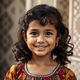 A portrait of a Yemeni girl with Turner syndrome, showcasing her unique beauty