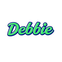 The word 'Debbie' displayed in a vibrant, bold font that closely matches the lower text in style