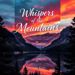 A visually striking book cover featuring a majestic mountain landscape during sunset, with vibrant orange and pink hues in the sky