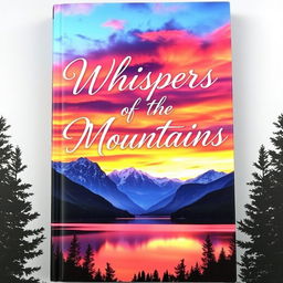 A visually striking book cover featuring a majestic mountain landscape during sunset, with vibrant orange and pink hues in the sky