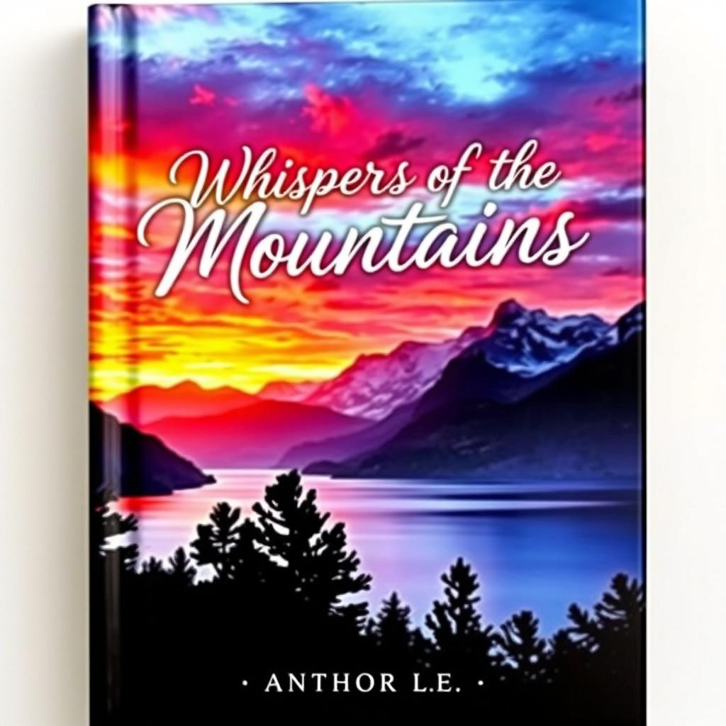 A visually striking book cover featuring a majestic mountain landscape during sunset, with vibrant orange and pink hues in the sky