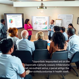 A thoughtful scene capturing the conclusion or summary of an initiative aimed at enhancing community understanding and response to health issues