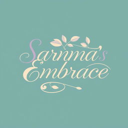 An aesthetic logo design for "Sarnma's Embrace" featuring elegant and flowing typography