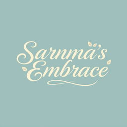 An aesthetic logo design for "Sarnma's Embrace" featuring elegant and flowing typography