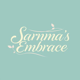 An aesthetic logo design for "Sarnma's Embrace" featuring elegant and flowing typography