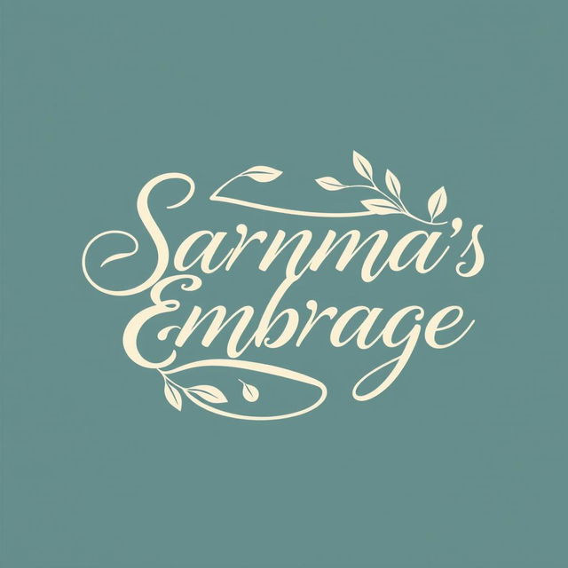 An aesthetic logo design for "Sarnma's Embrace" featuring elegant and flowing typography