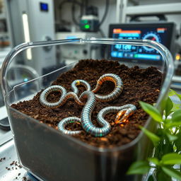 A futuristic lab scene showcasing advanced nano-technology