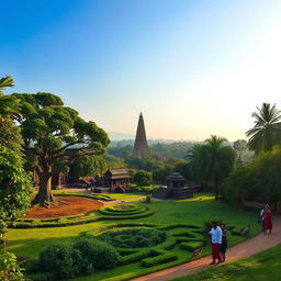 A picturesque view of the Anuradhapura district in Sri Lanka, showcasing its lush green landscapes and ancient ruins