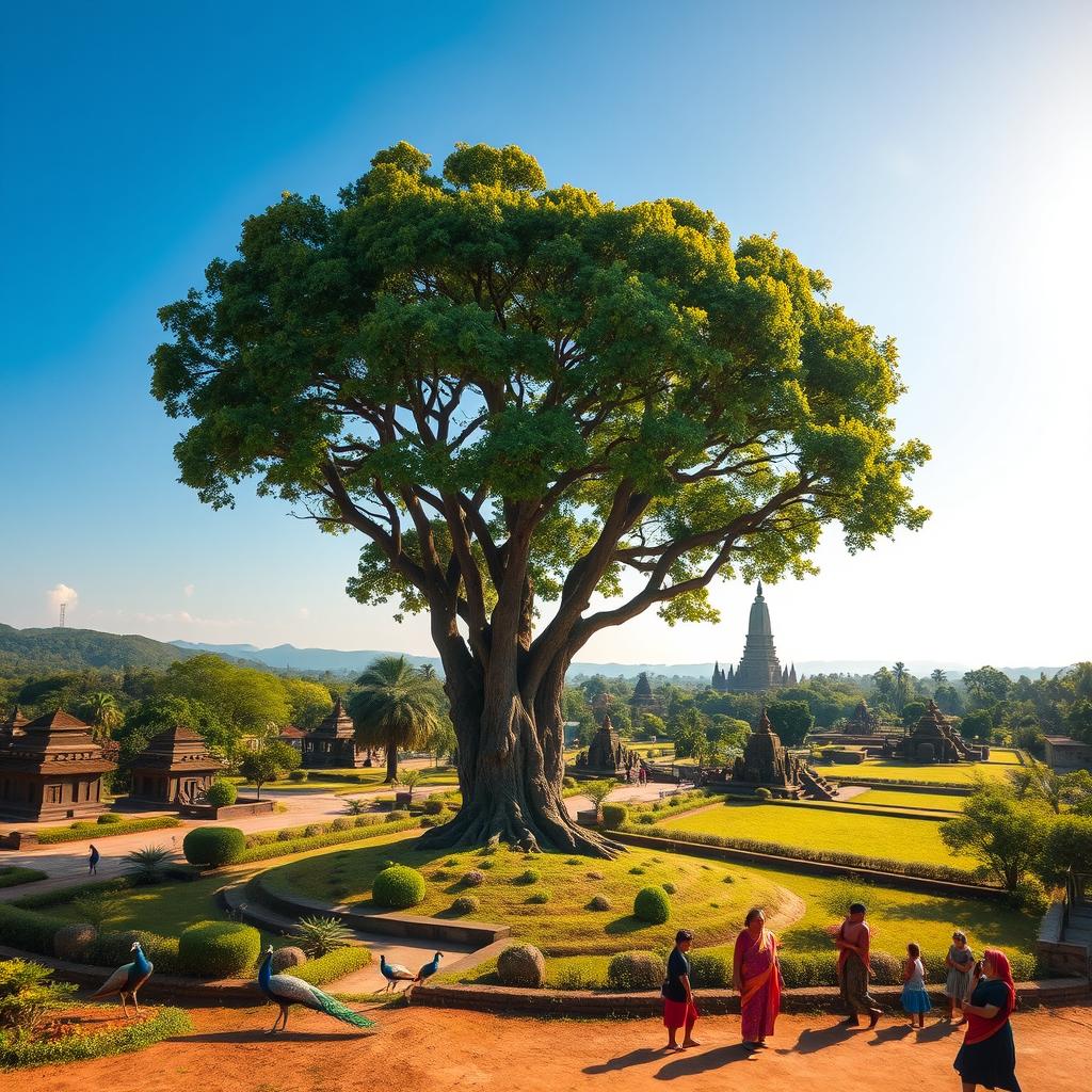 A picturesque view of the Anuradhapura district in Sri Lanka, showcasing its lush green landscapes and ancient ruins