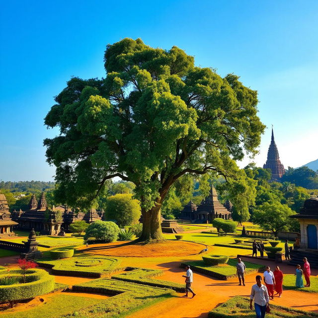 A picturesque view of the Anuradhapura district in Sri Lanka, showcasing its lush green landscapes and ancient ruins