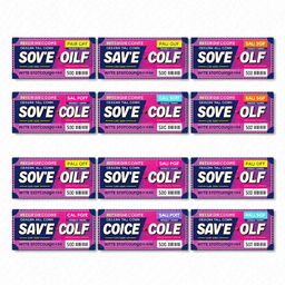 A4 sheet design featuring 15 identical coupons neatly arranged in a grid pattern