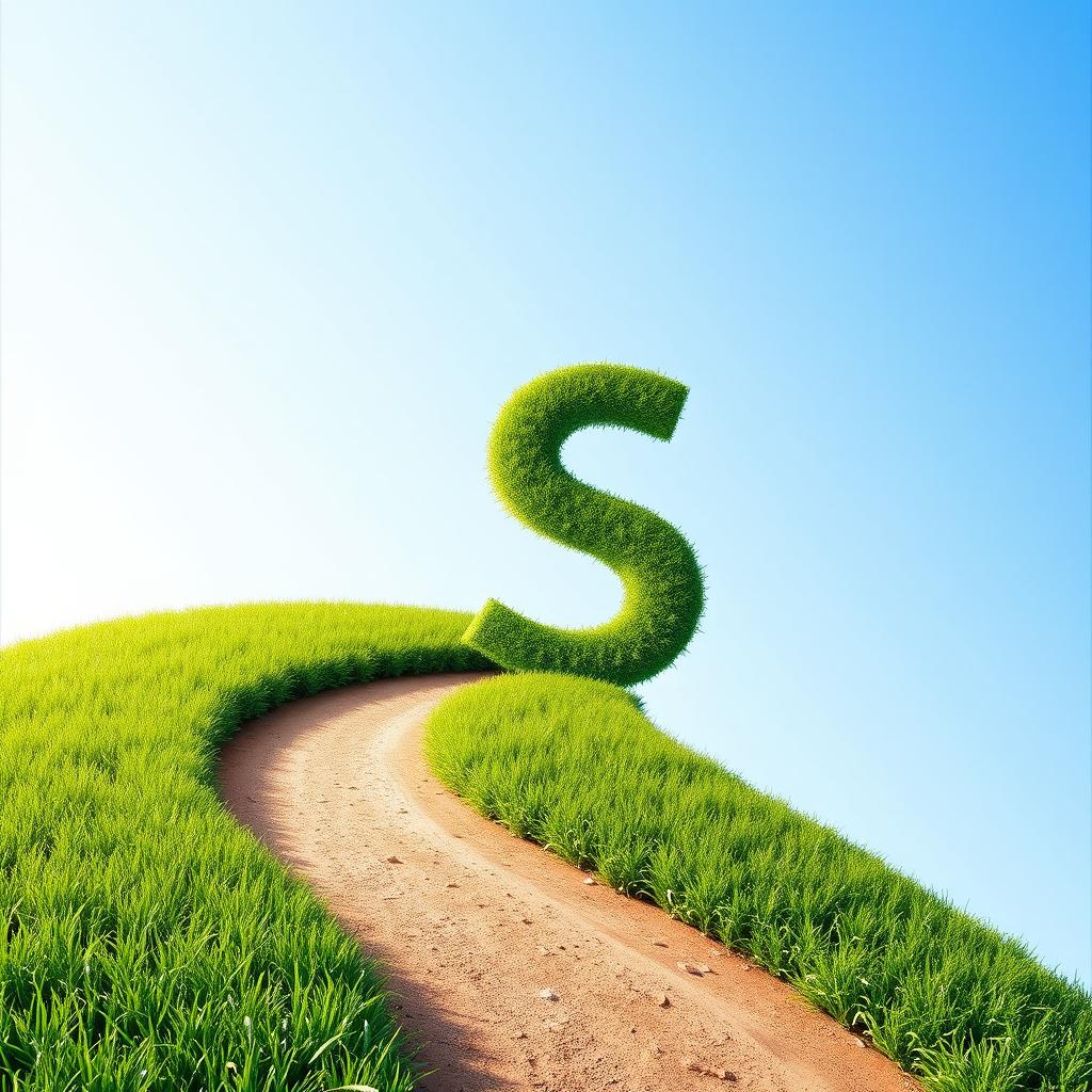 A creative visualization featuring a left to right diagonal line across the canvas, with the left side showcasing vibrant green grass color and the remaining top right area filled with a soothing sky blue color