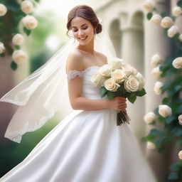 A high-resolution digital art piece depicting a bride