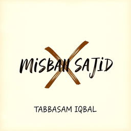 A beautifully crafted image that features the text 'MISBAH SAJID' in a stylish, flowing handwritten marker style, followed by an artistic representation of a large 'X