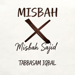 A beautifully crafted image that features the text 'MISBAH SAJID' in a stylish, flowing handwritten marker style, followed by an artistic representation of a large 'X