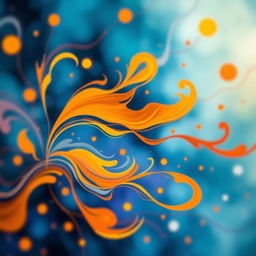 An artistic representation of a colorful abstract scene conveying a sense of freedom and exploration, featuring swirling shapes and dynamic patterns