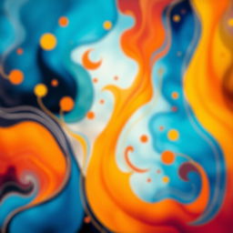 An artistic representation of a colorful abstract scene conveying a sense of freedom and exploration, featuring swirling shapes and dynamic patterns