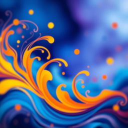 An artistic representation of a colorful abstract scene conveying a sense of freedom and exploration, featuring swirling shapes and dynamic patterns