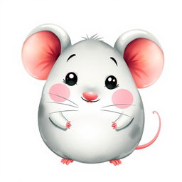 A whimsical vector illustration of a cartoon fat mouse, styled in a playful animation manner