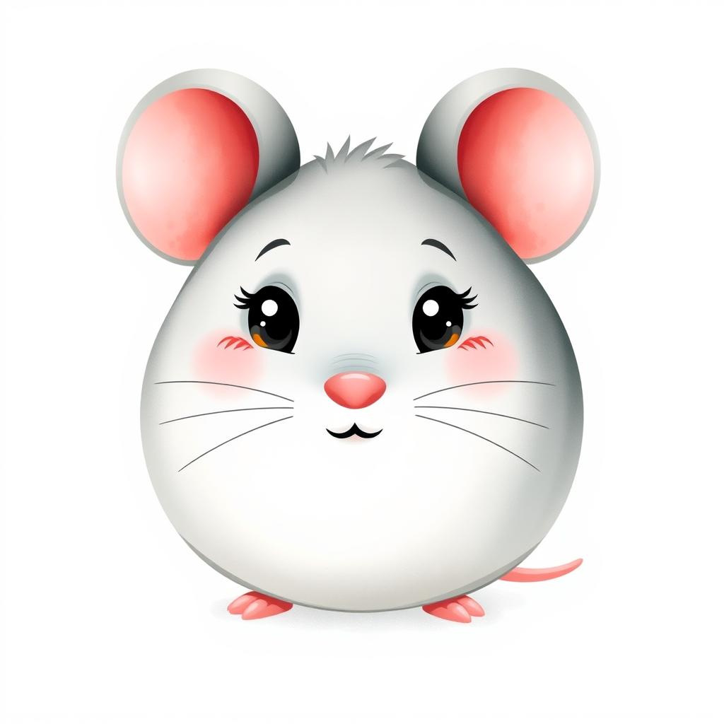 A whimsical vector illustration of a cartoon fat mouse, styled in a playful animation manner