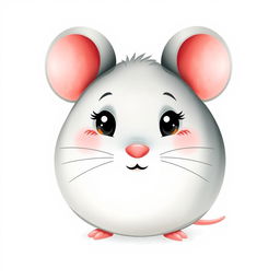 A whimsical vector illustration of a cartoon fat mouse, styled in a playful animation manner