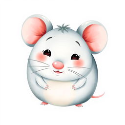 A whimsical vector illustration of a cartoon fat mouse, styled in a playful animation manner