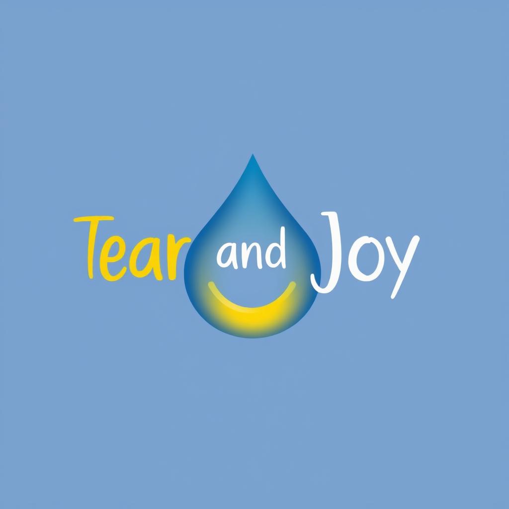 A unique and artistic logo design for 'Tear and Joy' that visually represents the interplay of emotions