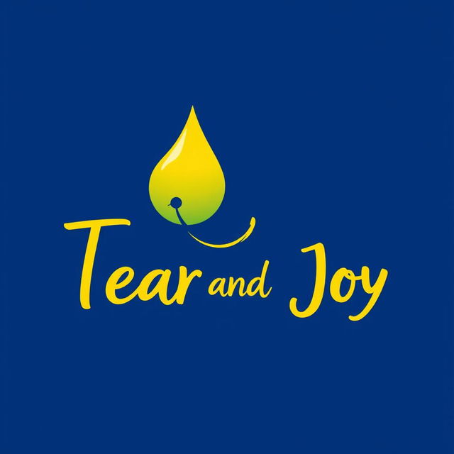 A unique and artistic logo design for 'Tear and Joy' that visually represents the interplay of emotions