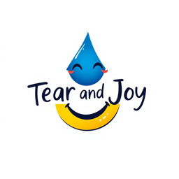 A unique and artistic logo design for 'Tear and Joy' that visually represents the interplay of emotions