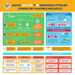 An informative and visually engaging infographic that illustrates the analysis of the handling of violations in regional head elections in Indonesia
