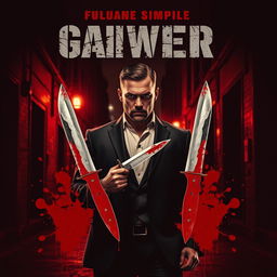 An action film poster in a striking red theme, reminiscent of classic gangster films