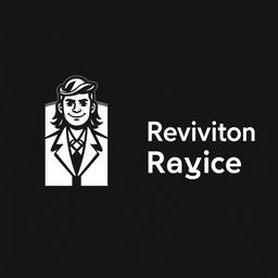 A logo design featuring a capital letter "R" with a human face exhibiting motivation at the top section