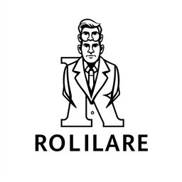 A logo design featuring a capital letter "R" with a human face exhibiting motivation at the top section