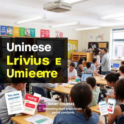 An advertisement for an educational institution offering a unique and immersive learning experience for students