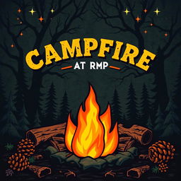 A poster design for a Campfire party titled 'Campfire at RpMC'