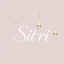 A luxurious logo design featuring elegant jewelry elements such as a stylish necklace and exquisite earrings adorned with sparkling rhinestones